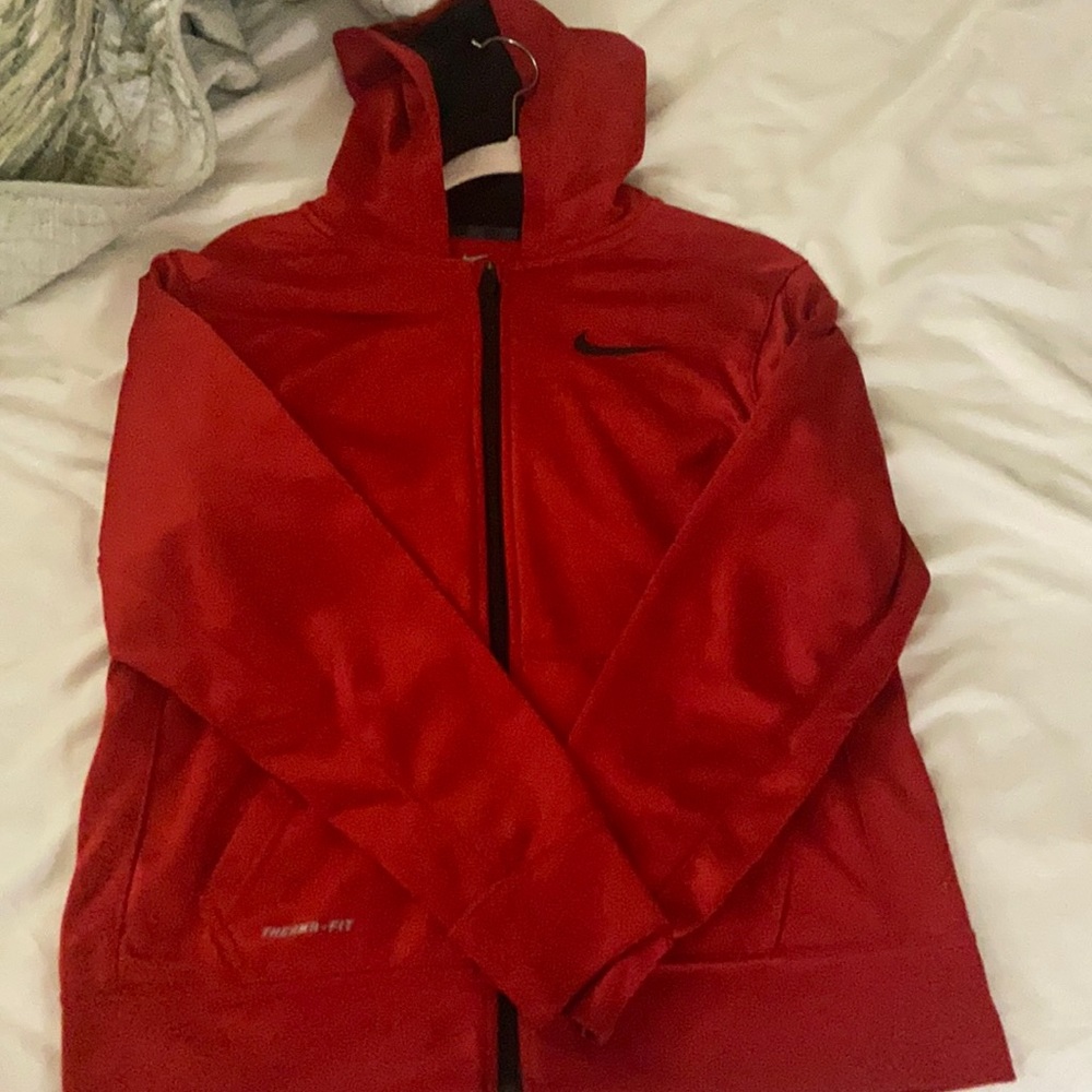 Red Nike hoodie